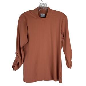 Columbia Women's Firwood Ribbed 3/4 Sleeve Shirt Size Small Ruched Sleeves